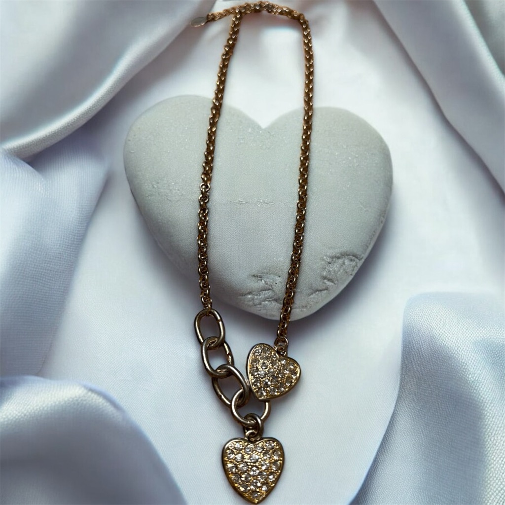 Bijoux Terner Gold Double Heart Necklace 25$